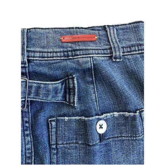 Anthro Pilcro and the Letterpress Wide Leg Cropped Jeans 25 Denim Blue Trousers - Picture 6 of 8